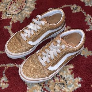 Kids Sparkling Gold Vans